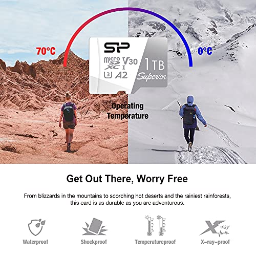 Silicon Power 1TB Superior Micro SDXC UHS-I (U3), V30 4K A2,High Speed MicroSD Card with Adapter, NOT for Gaming Handheld Devices by SP Silicon Power