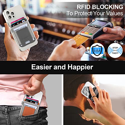 New-Upgrade Magnetic Card Wallet Holder for Apple Magsafe, Magnetic Magsafe Leather Wallet for iPhone 14/13/12 Magsafe, Mag-Safe Wallet for Back of iPhone 14 iPhone 13/12 Series, Fits 7 Cards, Black from HiWe