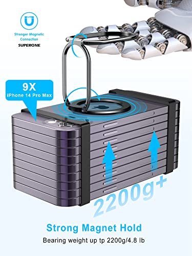 ã2023 Upgradedã Mag Safe Phone Ring Holder, SUPERONE Adjustable Magnetic Kickstand & Removable Phone Grip Compatible with Wireless Charging Only for iPhone 14 & 13 & 12 Series - Black by SUPERONE