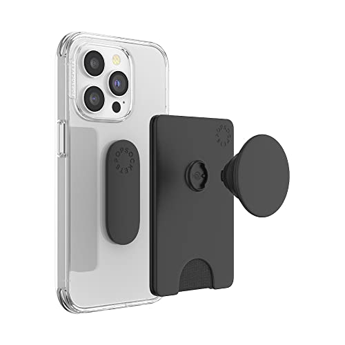 PopSockets: Phone Wallet with Expanding Phone Grip, Phone Card Holder - Black by PopSockets
