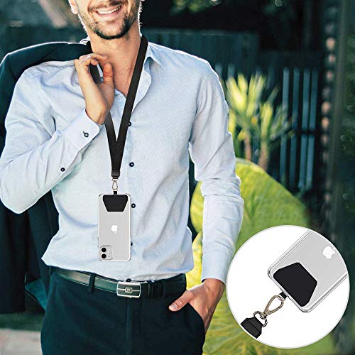 COCASES 4 Pack Phone Tether Tab, Phone Strap Replacement Part for Cell Phone, Safety Lanyard Patch (Black x4) from COCASES