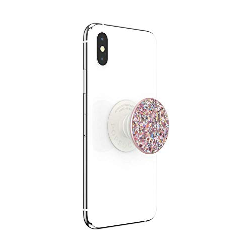 PopSockets PopGrip: Phone Grip and Phone Stand, Collapsible, Swappable Top, Sparkle Rosebud Pink from PopSockets