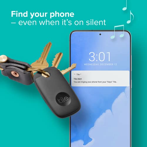 Tile Pro 1-pack. Powerful Bluetooth Tracker, Keys Finder and Item Locator for Keys, Bags, and More; Up to 400 ft Range. Water-resistant. Phone Finder. iOS and Android Compatible, Black. by Tile