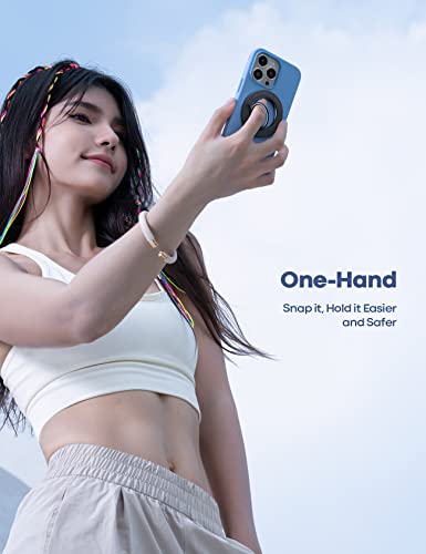 Magnetic Phone Ring Holder for MagSafe - Lamicall Magnetic Finger Phone Ring Stand Holder, Magnet Ring Grip, Compatible with iPhone 14 Plus 13 12, Pro, Pro Max, Mini, Mag safe Accessories, Misty Black by Lamicall