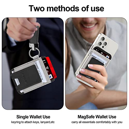 New-Upgrade Magnetic Card Wallet Holder for Apple Magsafe, Magnetic Magsafe Leather Wallet for iPhone 14/13/12 Magsafe, Mag-Safe Wallet for Back of iPhone 14 iPhone 13/12 Series, Fits 7 Cards, Black from HiWe