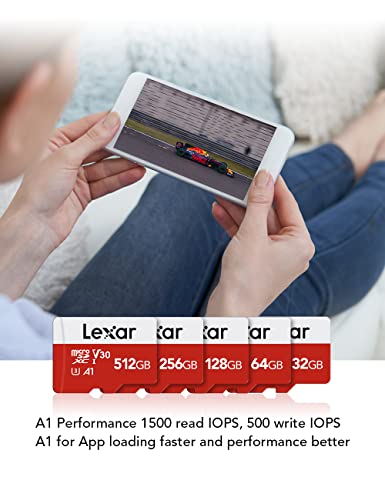 Lexar 32GB Micro SD Card 3 Pack, microSDHC UHS-I Flash Memory Card with Adapter - Up to 100MB/s, U1, Class10, V10, A1, High Speed TF Card (3 microSD Cards + 1 Adapter) by Lexar Co.,LTD