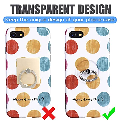 Transparent Phone Ring Holder Grip - EI Sonador Clear Cell Phone Ring Stand Holder Finger Grip Kickstand 360Â° Rotation, Compatible with Most of Phones, Tablets and Case (2 Silver Diamond) by EI Sonador
