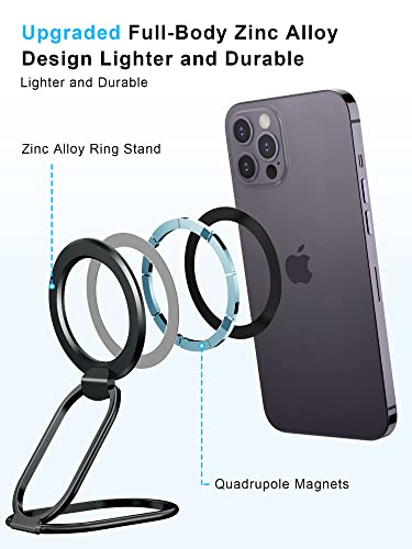 ã2023 Upgradedã Mag Safe Phone Ring Holder, SUPERONE Adjustable Magnetic Kickstand & Removable Phone Grip Compatible with Wireless Charging Only for iPhone 14 & 13 & 12 Series - Black by SUPERONE