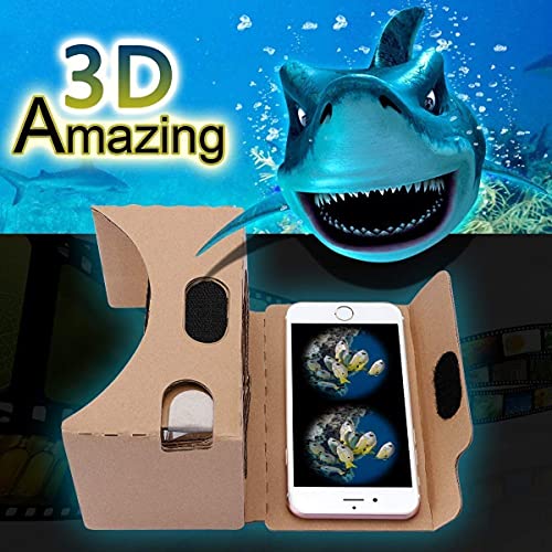 Google Cardboard,VR Headsets 3D Box Virtual Reality Glasses with Big Clear 3D Optical Lens and Comfortable Head Strap for All 3-6 Inch Smartphones (Yellow, 1 Pack) by Printor