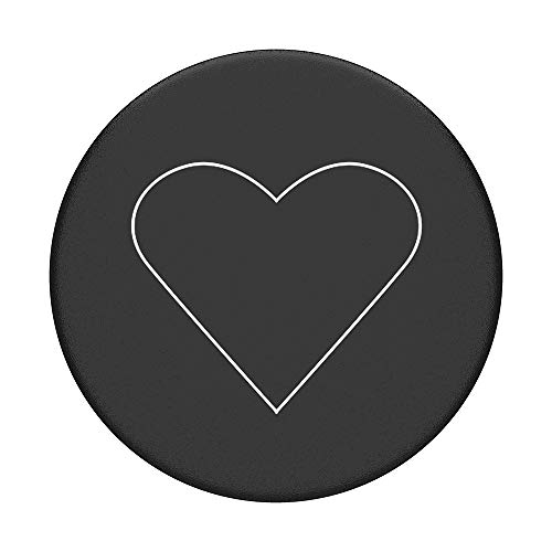 PopSockets: Phone Grip with Expanding Kickstand, Pop Socket for Phone - White Heart Black by Popsockets