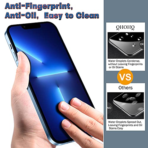 QHOHQ 3 Pack Screen Protector for iPhone 13 Pro Max 6.7" with 3 Pack Tempered Glass Camera Lens Protector, Ultra HD, 9H Hardness, Scratch Resistant, Easy Install - Case Friendly from QHOHQ