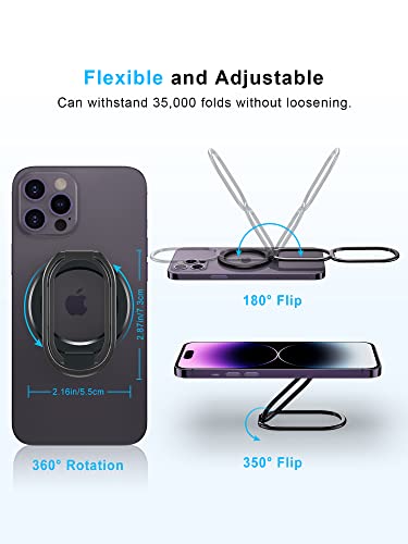ã2023 Upgradedã Mag Safe Phone Ring Holder, SUPERONE Adjustable Magnetic Kickstand & Removable Phone Grip Compatible with Wireless Charging Only for iPhone 14 & 13 & 12 Series - Black by SUPERONE