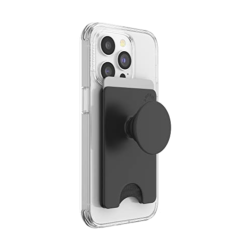 PopSockets: Phone Wallet with Expanding Phone Grip, Phone Card Holder - Black by PopSockets