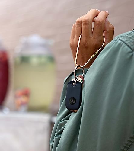 Tile Pro 1-pack. Powerful Bluetooth Tracker, Keys Finder and Item Locator for Keys, Bags, and More; Up to 400 ft Range. Water-resistant. Phone Finder. iOS and Android Compatible, Black. by Tile