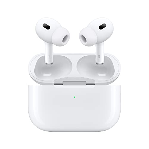 Apple AirPods Pro (2nd Generation) Wireless Earbuds, Up to 2X More Active Noise Cancelling, Adaptive Transparency, Personalized Spatial Audio, MagSafe Charging Case, Bluetooth Headphones for iPhone by Apple Computer