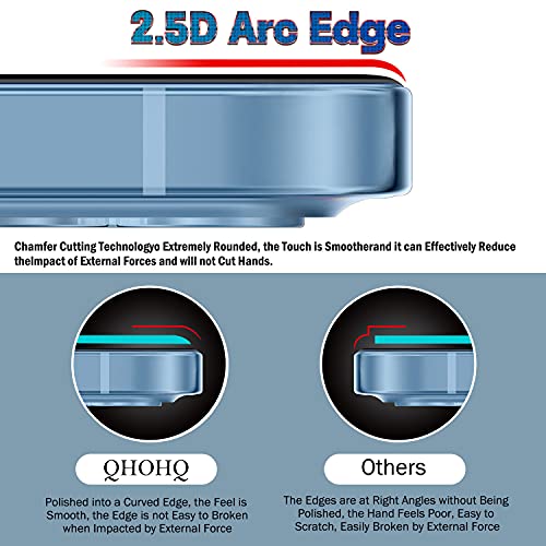QHOHQ 3 Pack Screen Protector for iPhone 13 Pro Max 6.7" with 3 Pack Tempered Glass Camera Lens Protector, Ultra HD, 9H Hardness, Scratch Resistant, Easy Install - Case Friendly from QHOHQ