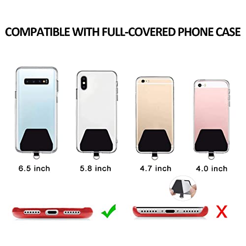 COCASES 4 Pack Phone Tether Tab, Phone Strap Replacement Part for Cell Phone, Safety Lanyard Patch (Black x4) from COCASES