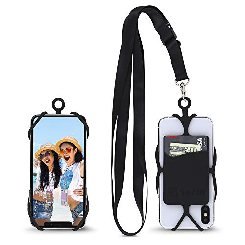 Gear Beast Universal Crossbody Pocket Cell Phone Lanyard Compatible with iPhone, Galaxy & Most Smartphones, Includes Phone Case Holder,Neck Strap Black by Gear Beast