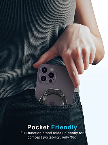 ã2023 Upgradedã Mag Safe Phone Ring Holder, SUPERONE Adjustable Magnetic Kickstand & Removable Phone Grip Compatible with Wireless Charging Only for iPhone 14 & 13 & 12 Series - Black by SUPERONE