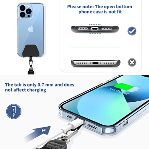 CACOE Phone Lanyard 2 Pack-1Ã Adjustable Neck Strap,1Ã Wrist Strap,2Ã Pads,Multifuctional Universal Crossbody Cell Phone Lanyards,Compatible with Most Smartphones(Black) by CACOE