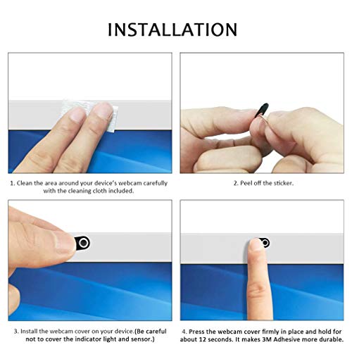 Webcam Cover Slide 0.022in Ultra Thin Metal Magnet Web Camera Cover for MacBook Pro Laptops Smartphone Mac PC Tablets for Echo Spot Show Protecting Your Privacy Security Black(3 Packs) by Cimkiz