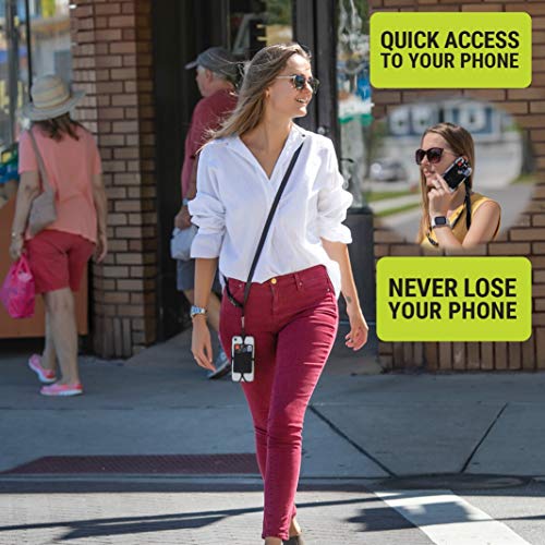 Gear Beast Universal Crossbody Pocket Cell Phone Lanyard Compatible with iPhone, Galaxy & Most Smartphones, Includes Phone Case Holder,Neck Strap Black by Gear Beast