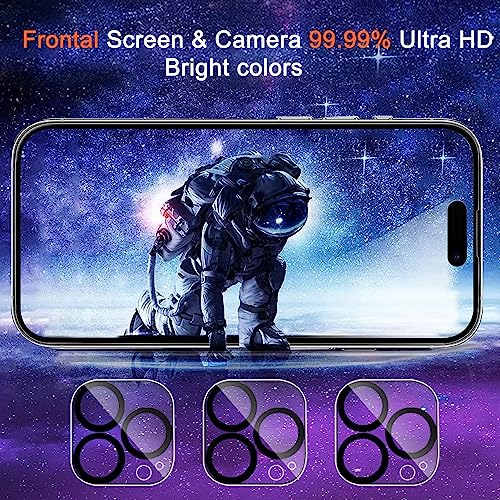 Ferilinso [3+3 Pack] for Apple iPhone 14 Pro Max Privacy Screen Protector Tempered Glass Accessories 3 Pack 9H Anti Spy Privacy Screen For iPhone 14 Pro Max 3 Pack Camera Lens Protector by Ferilinso