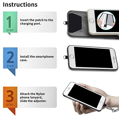 SS Phone Lanyard, Cell Phone Lanyard with Adjustable Detachable Neckstrap and Phone tether, Phone Strap Suitable for All Smartphones-Black from SS