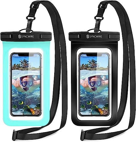 ðð²ð§ðð°ð¢ð«ð Waterproof Phone Pouch [2-Pack] - Universal IPX8 Waterproof Phone Case Dry Bag with Lanyard for iPhone 14/13/12/11 Pro XS MAX XR X 8 7 6 Samsung S22 S20 and More Up to 7 Inches from Syncwire