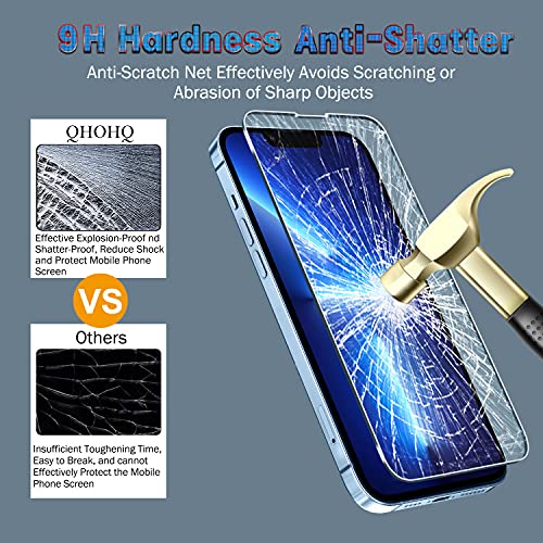 QHOHQ 3 Pack Screen Protector for iPhone 13 Pro Max 6.7" with 3 Pack Tempered Glass Camera Lens Protector, Ultra HD, 9H Hardness, Scratch Resistant, Easy Install - Case Friendly from QHOHQ