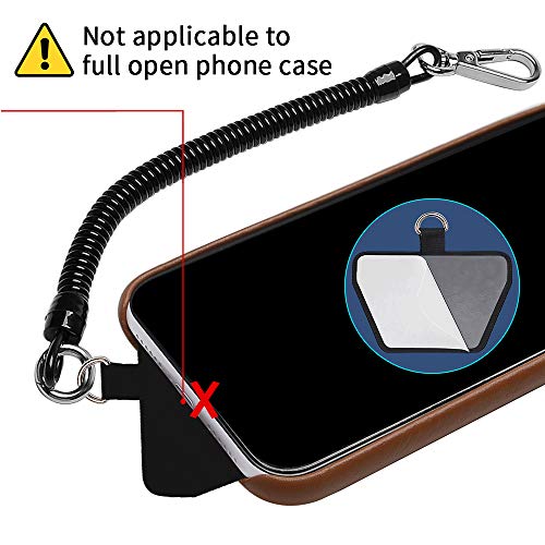 Doormoon Phone Lanyard Tether with Patch, Universal Stretchy Straps and Phone Case Anchor for Anti-drop Outdoor Skiing Hiking Cycling Climbing Compatible for iPhone Samsung Pixel Most Smartphones from Doormoon
