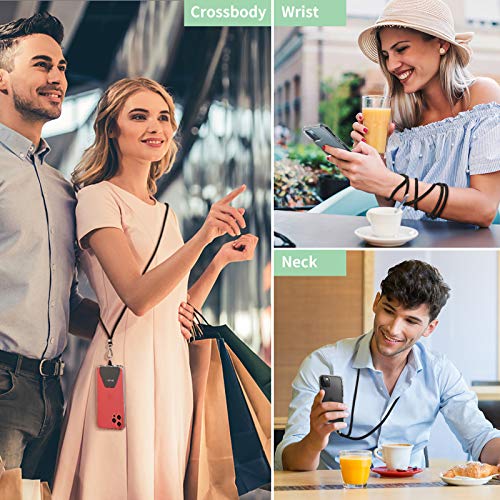 OUTXE Universal Phone Lanyard 2 Packs - 2Ã Adjustable Neck Strap, 4Ã Phone Patches- Black from OUTXE