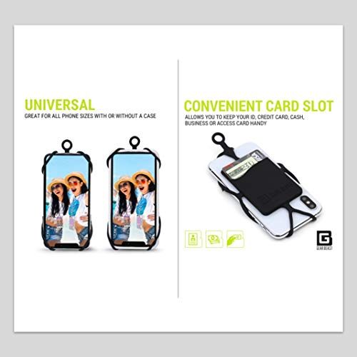 Gear Beast Universal Crossbody Pocket Cell Phone Lanyard Compatible with iPhone, Galaxy & Most Smartphones, Includes Phone Case Holder,Neck Strap Black by Gear Beast