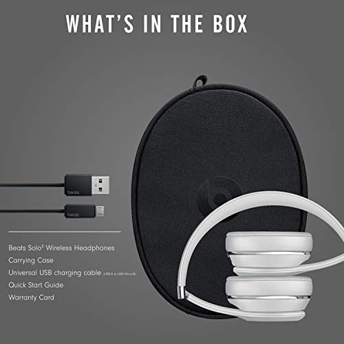 Beats Solo3 Wireless On-Ear Headphones - Apple W1 Headphone Chip, Class 1 Bluetooth, 40 Hours of Listening Time, Built-in Microphone - Satin Silver (Latest Model) from Apple Computer