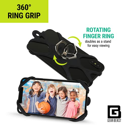 Universal Phone Lanyard Holder and Ring Grip, Silicone Cell Phone Lanyard Neck Strap and Phone Ring Holder Stand Compatible with Most Smartphones by Gear Beast