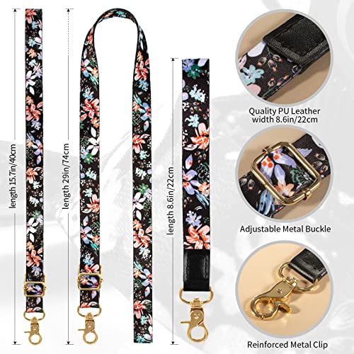 Cell Phone Lanyard, Zafolia Phone Strap, Phone Tether,Wrist Leash for Key, Universal Adjustable Crossbody Neck Straps Leash for iPhone Case ID Badges and Most Smartphones (Flowers) by Zafolia