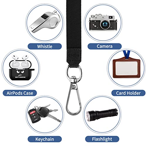 CACOE Phone Lanyard 2 Pack-1Ã Adjustable Neck Strap,1Ã Wrist Strap,2Ã Pads,Multifuctional Universal Crossbody Cell Phone Lanyards,Compatible with Most Smartphones(Black) by CACOE