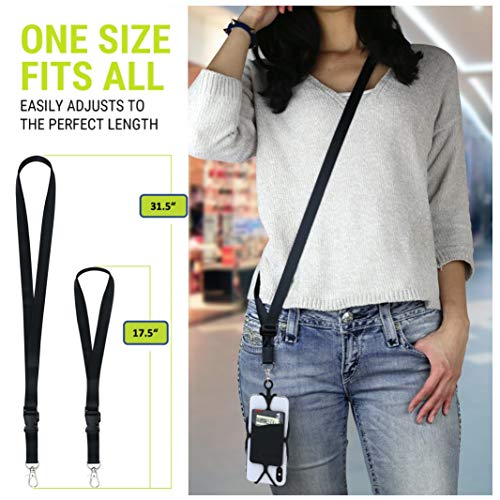 Gear Beast Universal Crossbody Pocket Cell Phone Lanyard Compatible with iPhone, Galaxy & Most Smartphones, Includes Phone Case Holder,Neck Strap Black by Gear Beast