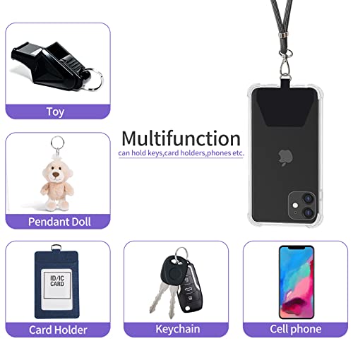 SS Phone Lanyard, Cell Phone Lanyard with Adjustable Detachable Neckstrap and Phone tether, Phone Strap Suitable for All Smartphones-Black from SS