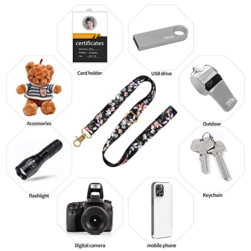 Cell Phone Lanyard, Zafolia Phone Strap, Phone Tether,Wrist Leash for Key, Universal Adjustable Crossbody Neck Straps Leash for iPhone Case ID Badges and Most Smartphones (Flowers) by Zafolia