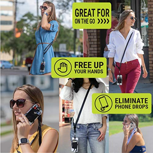 Gear Beast Universal Crossbody Pocket Cell Phone Lanyard Compatible with iPhone, Galaxy & Most Smartphones, Includes Phone Case Holder,Neck Strap Black by Gear Beast