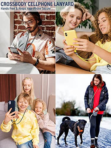 Universal Cell Phone Lanyard,Crossbody Lanyard with Adjustable Nylon Neck Strap,Compatible with Every Mobile Phone(Black) by BFSDÂ·DM