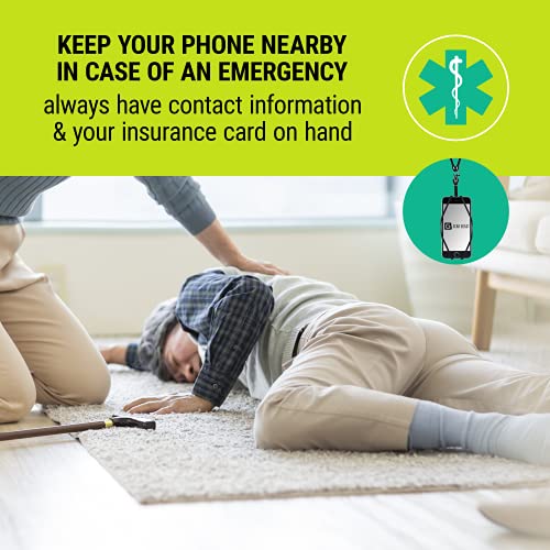 Gear Beast Cell Phone Lanyard - Neck Phone Holder w/ Card Pocket and Silicone Neck Strap - Compatible with Most Smartphones, Black by Gear Beast