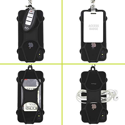 Cell Phone Lanyard, Gear Beast Silicone Smartphone Holder Case and Neck Strap Compatible with Most Phones Including iPhone 12 Pro Max Mini 11 Pro Max XS XR X 8 Plus Galaxy S20 S10 S9 + Note 20 10 9 from Gear Beast