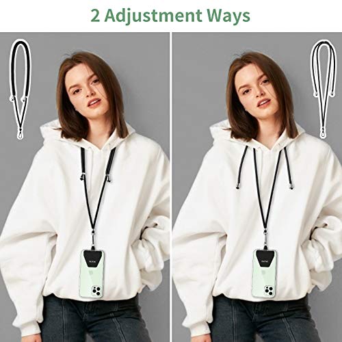 OUTXE Universal Phone Lanyard 2 Packs - 2Ã Adjustable Neck Strap, 4Ã Phone Patches- Black from OUTXE