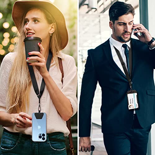 CACOE Phone Lanyard 2 Pack-1Ã Adjustable Neck Strap,1Ã Wrist Strap,2Ã Pads,Multifuctional Universal Crossbody Cell Phone Lanyards,Compatible with Most Smartphones(Black) by CACOE