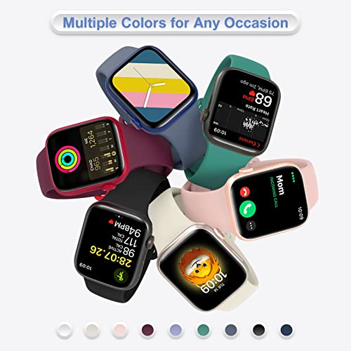 BRG 4 Pack Bands for Apple Watch Band 38mm 40mm 41mm 42mm 44mm 45mm 49mm, Women and Men Sport Apple Watch Bands, Soft Silicone Strap Replacement for iWatch Bands Ultra SE Series 8 7 6 5 4 3 2 1 by BRG