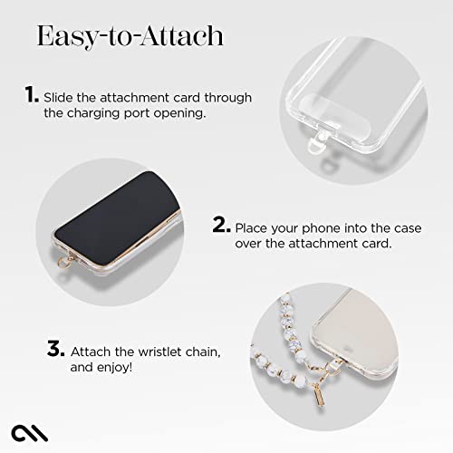 Case-Mate Phone Charm with Beaded Marble - Detachable Phone Lanyard - Hands-Free Wrist Strap - Adjustable Phone Strap Grip for Women - iPhone 14 Pro Max/ 13 Pro Max/ 12 Pro Max/ 11 - White Marble from Case-Mate