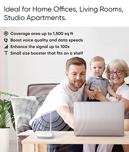 SolidRF Cell Phone Signal Booster for Home and Office, Up to 3,000 sq ft-Band 12/13/17/5/2/25, Compatible with All US Carriers AT&T, Verizon, T-Mobile, Sprint, U.S. Cellular & More, FCC Approved from SolidRF