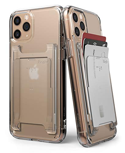 Ringke Slot Card Holder (2 Pack) Designed for Smartphones, Adhesive Stick On Wallet Case Minimalist Slim Hard Premium Credit Card Cash Sleeve - Clear Mist from Ringke